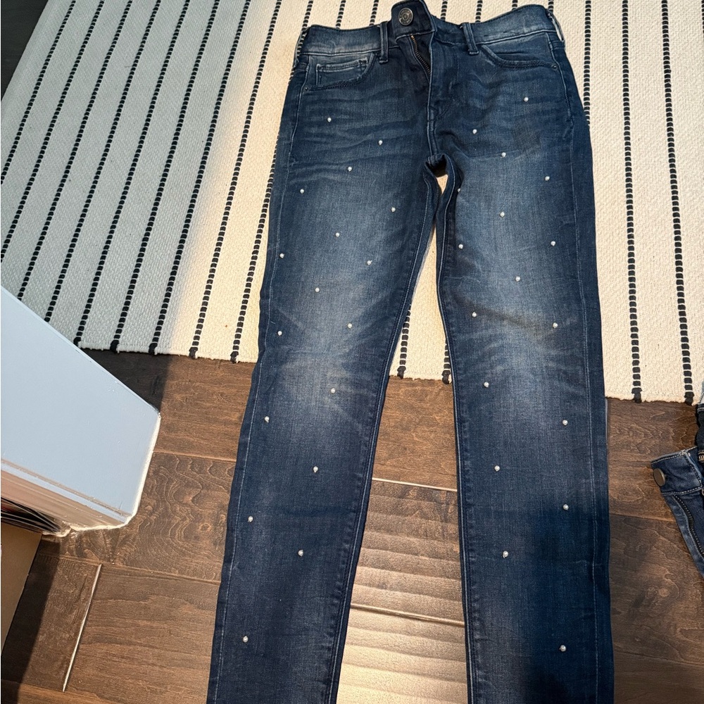 Express Embellished Blue Jeans